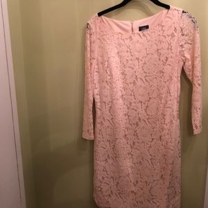 Vince Camuto blush lace long sleeve dress